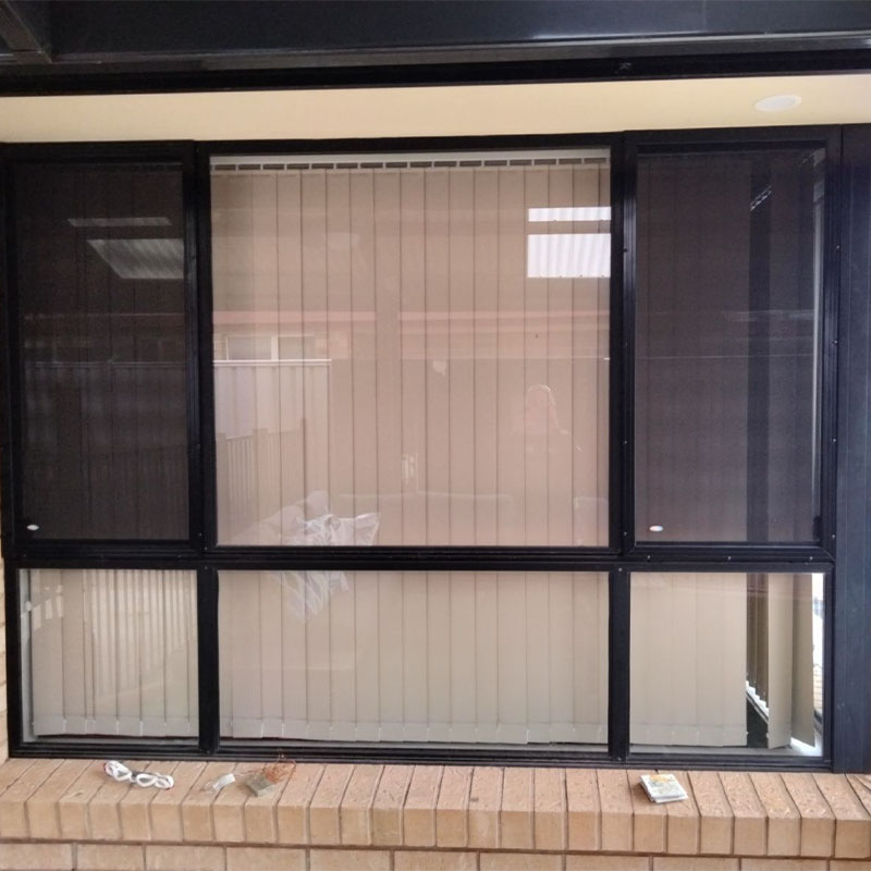 Black Crimsafe sliding security window screens Adelaide