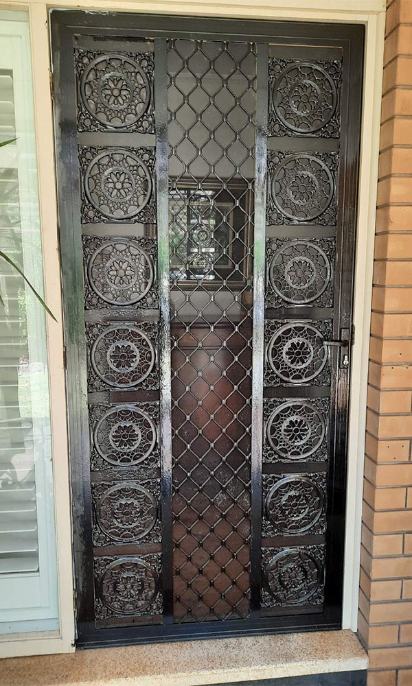 Black Colonial casting security screen doors Adelaide
