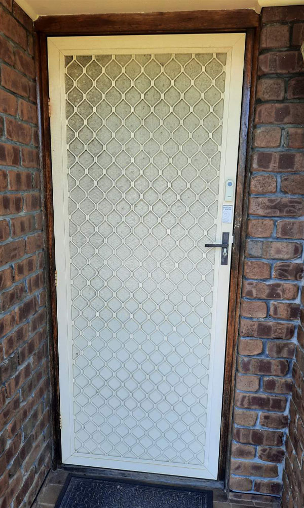 Diamond grill vision restricted security screen doors Adelaide