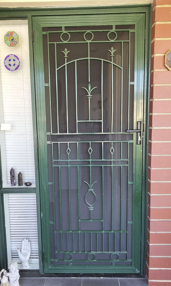 Powder coated Colonial cast door with DVA security mesh