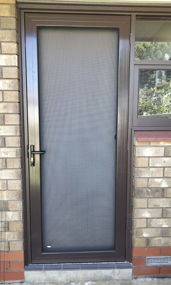Crimsafe regular security screen door powder coated brown